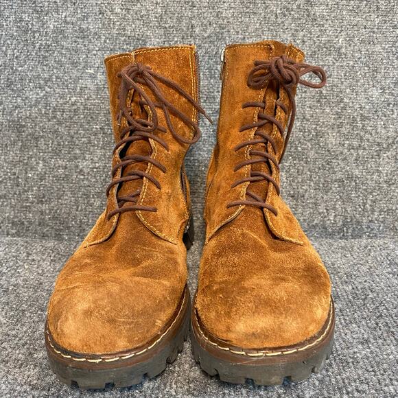 Josef Seibel Rich Cognac Brown Suede Combat Style Boots Mens 41 EU 8.5 US main image 5